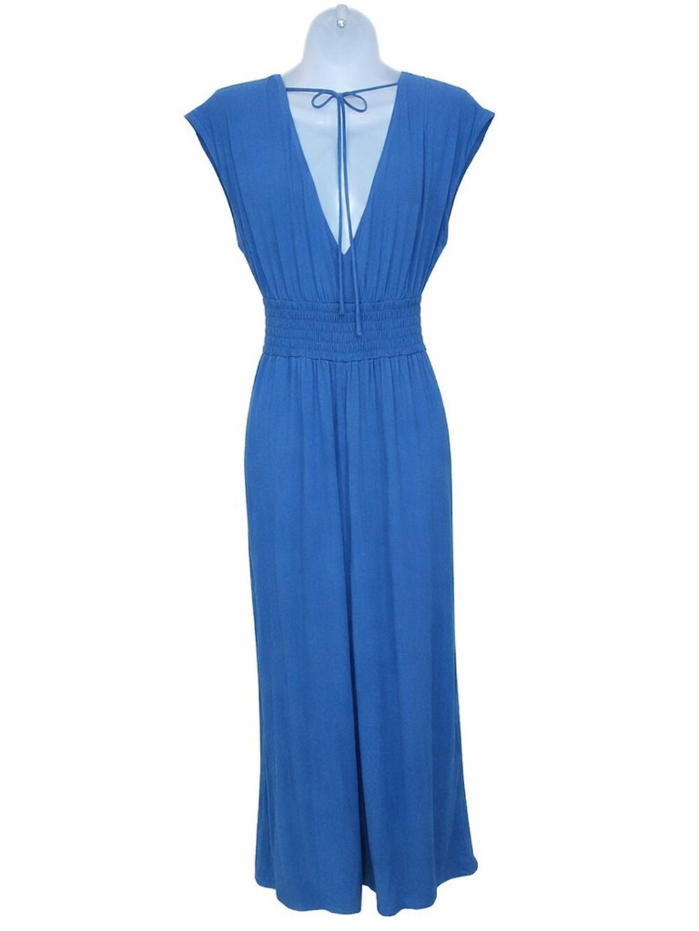 Old Navy Blue Sleeveless V-Neck Smocked Waist Jumpsuit | XS - Picture 3 of 15
